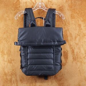 RAINS Unisex Black Bator Puffer Backpack Waterproof Padded Laptop Pocket